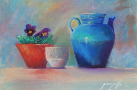 Le pichet bleu - 48x33